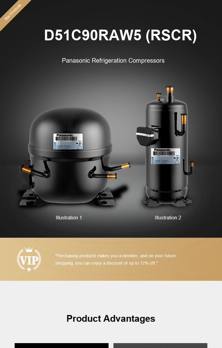Panasonic Compressor D51C90RAW5 (RSCR), technical parameters pdf, structure diagram